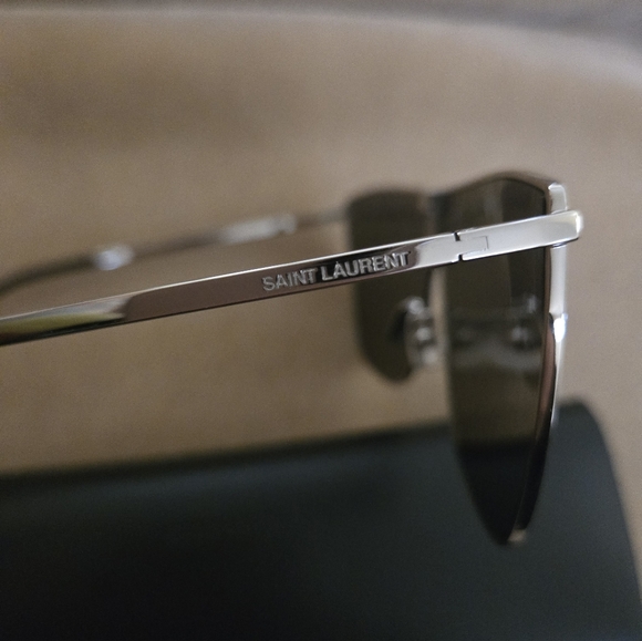 YSL / Saint Laurent - SL 1 Mask Argent Sunglasses - Picture 4 of 6